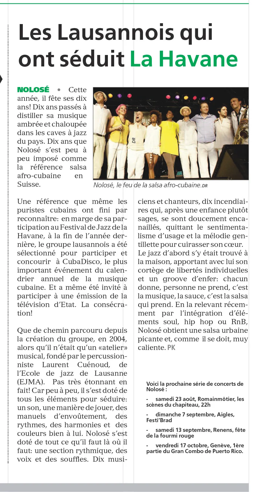 Coupure Lausanne Cités 2014 : « Les Lausannois qui ont séduit La Havane »